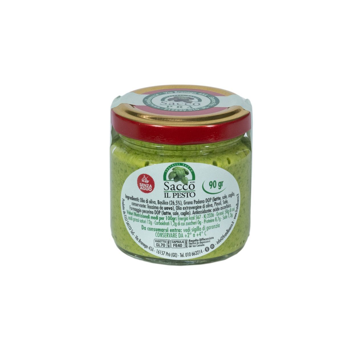 PESTO SENZA AGLIO - VASETTO VETRO 90 GR